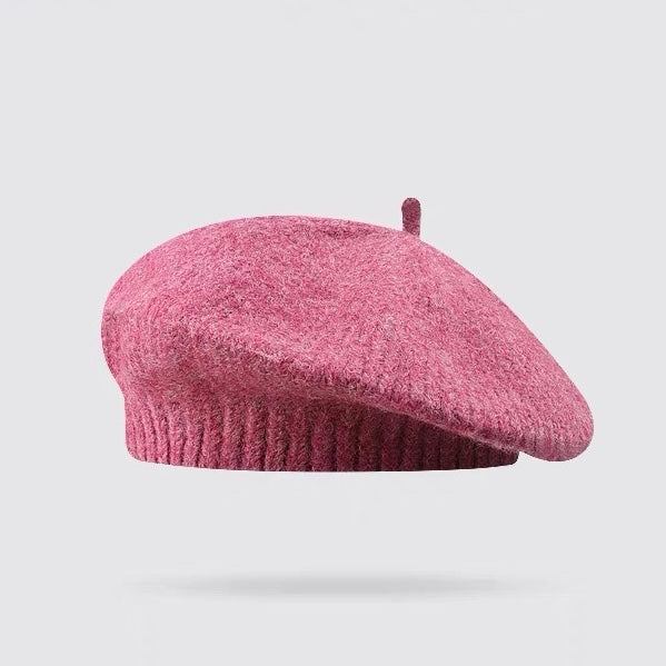 H04 Knitted Beret Hat (Pink)