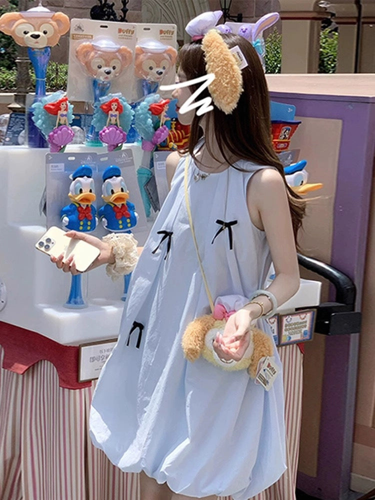 Dolly Blue Ribbons Sleeveless Dress