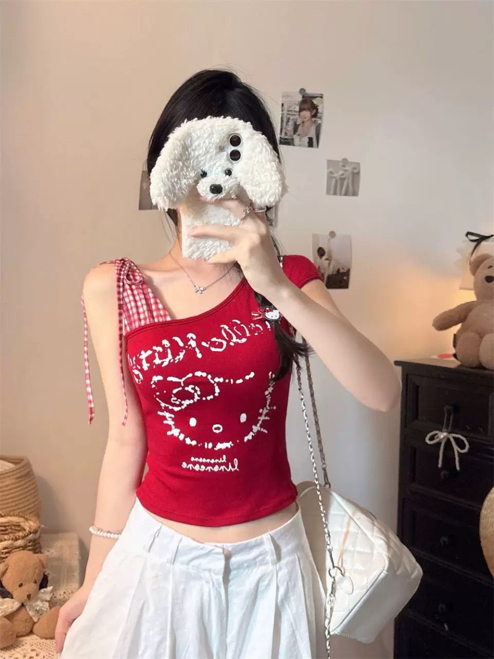 Kitty Side Tie Sleeveless Top