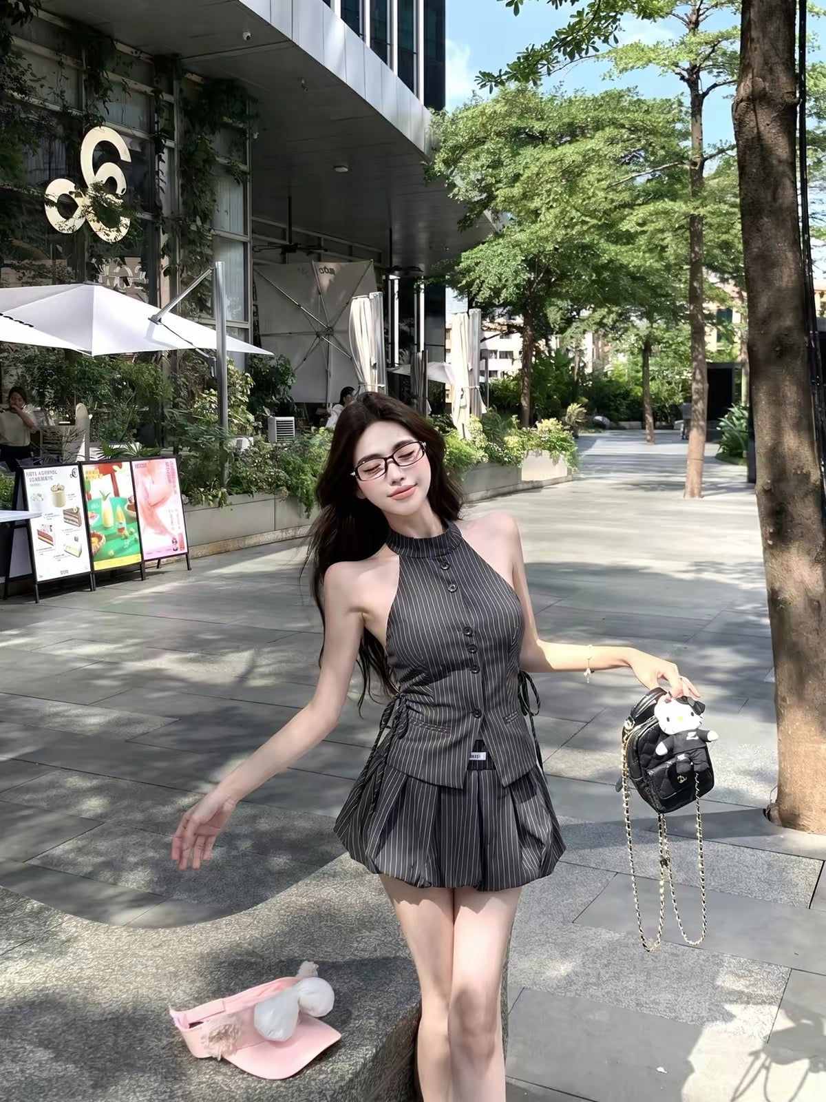 Stripe Top + Skort Two Piece Set (补货中)