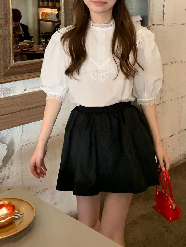 Puff Sleeve White Top