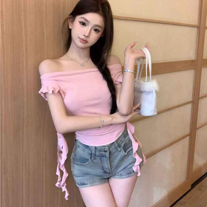 Off Shoulder Jelly Thin Top