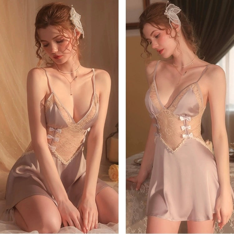 Mix Lacey Ribbons Dress Homewear Set Pyjamas