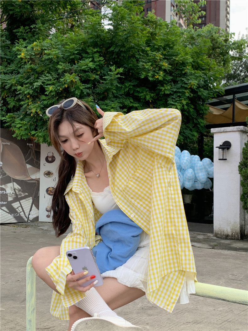 Yellow Ginham Long Sleeve Shirt