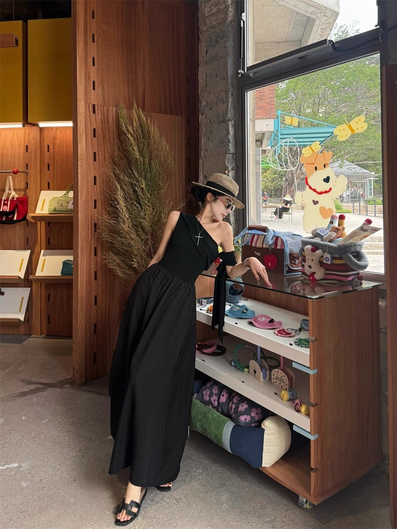 Off Side Shoulder Long Dress