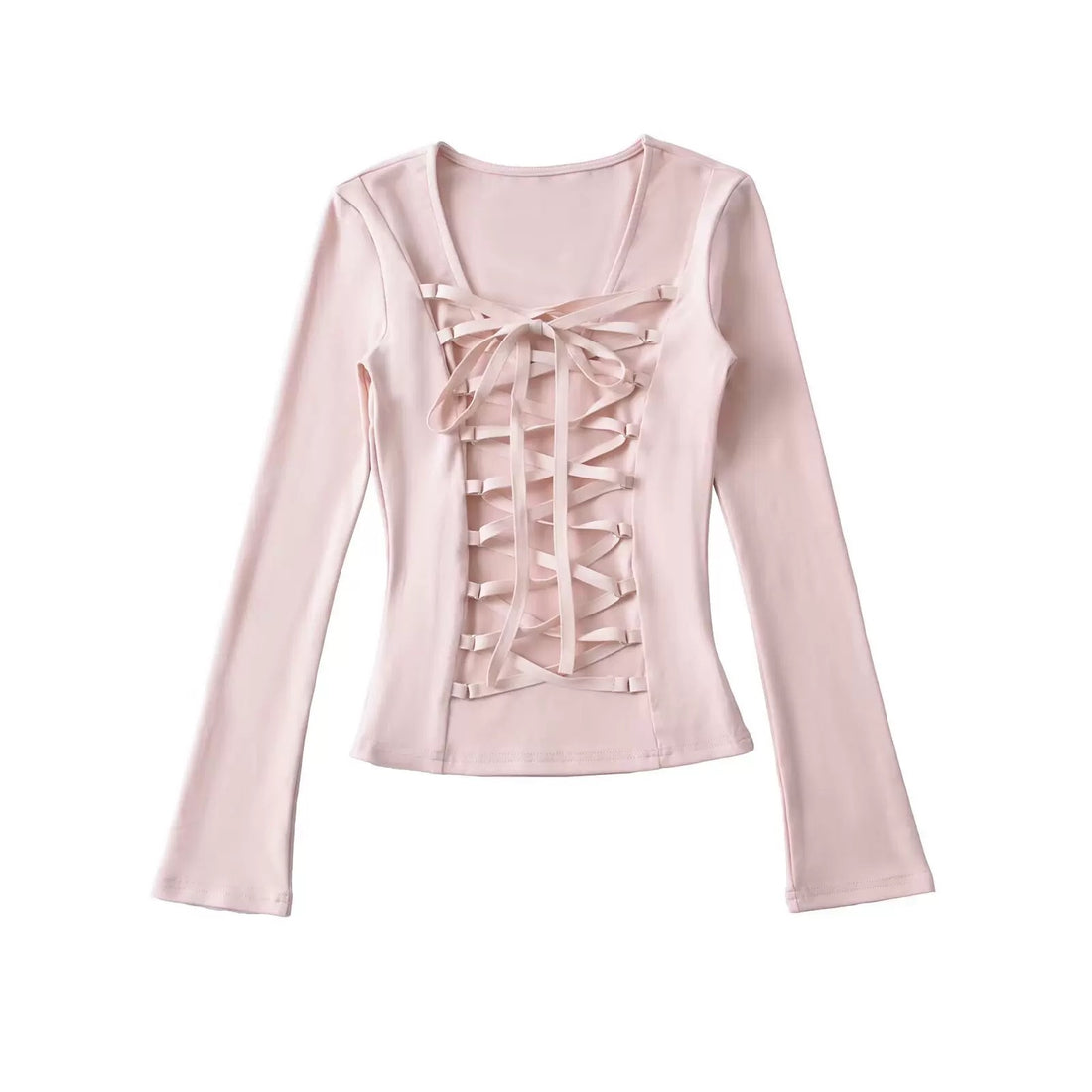 Lace Up Long Sleeve Top