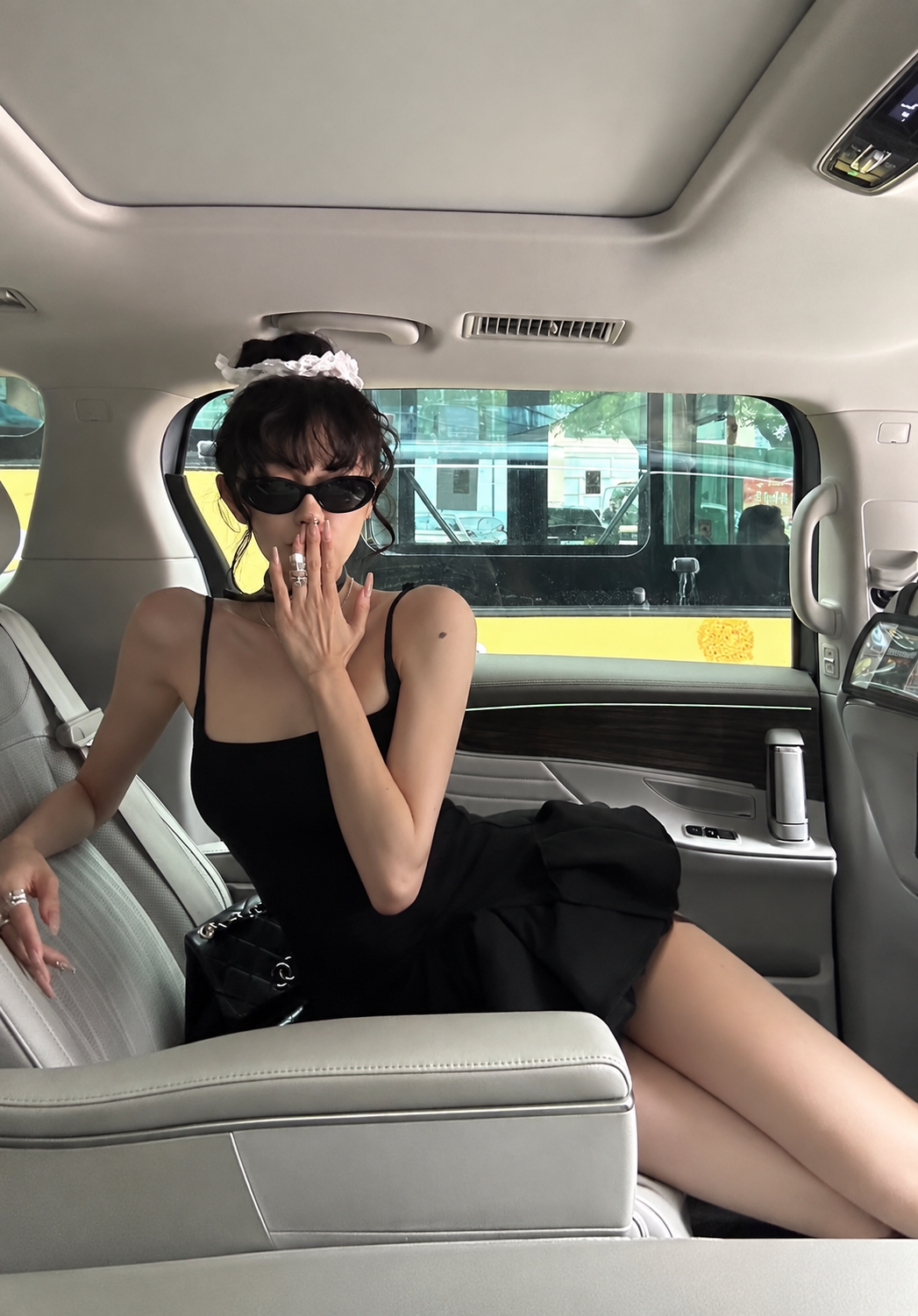 Jennie Black Mix Laces Mini Romper Dress