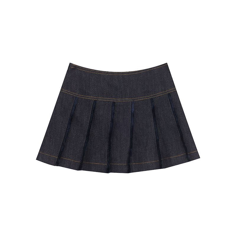 Denim Top + Skirt Two Piece Set (M)