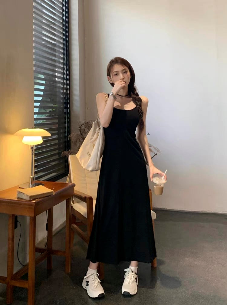 Bareback Waist Cut Long Dress