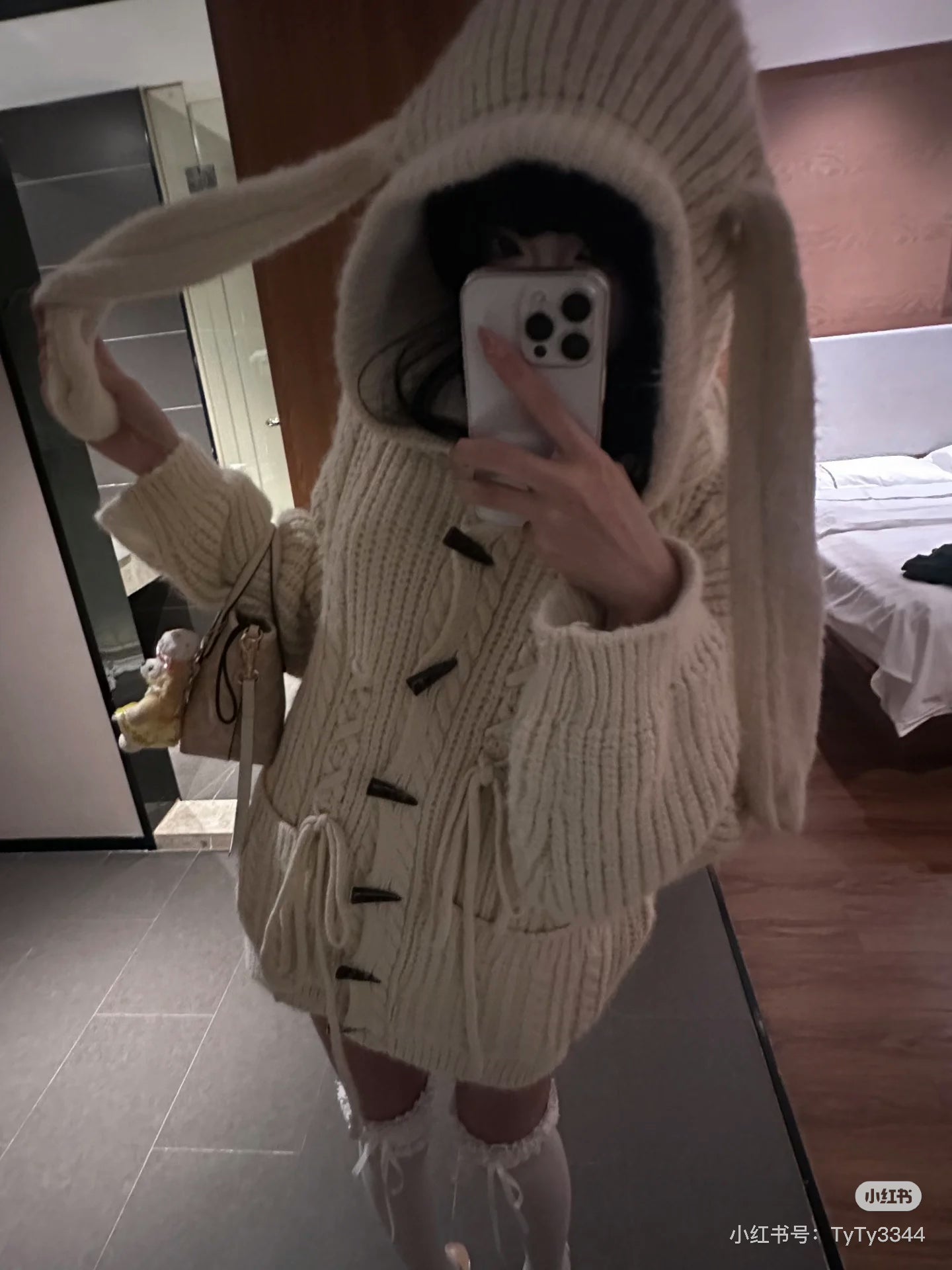Bunny Thick Knitted Cardigan Top