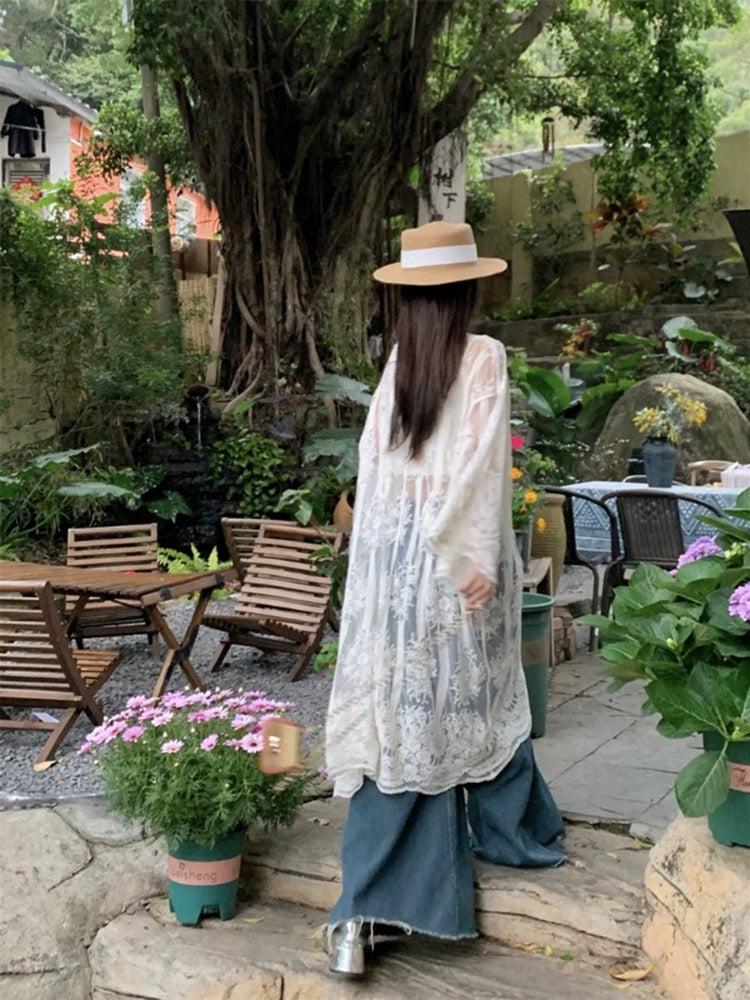 Embroidery Long Cardigan