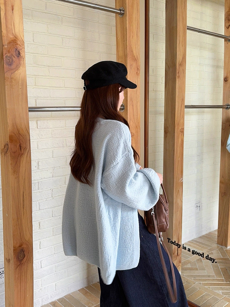 Casual Knitted Long Sleeve Cardigan Top