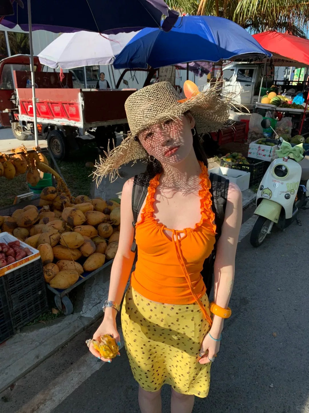 Orange Strap Top