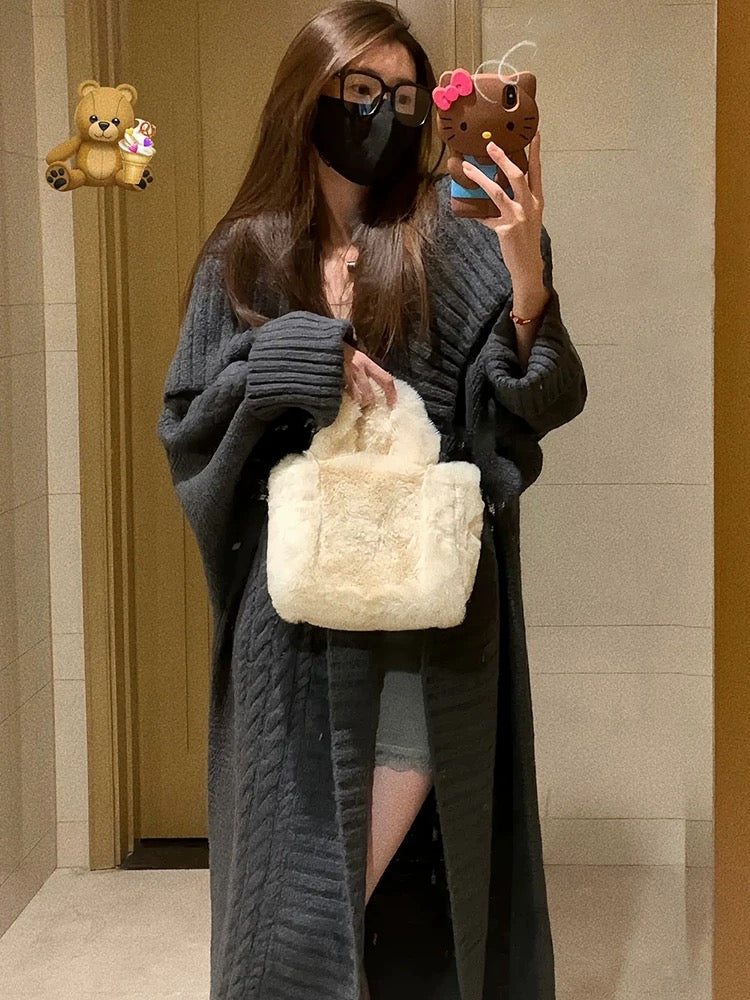 Thick Knitted Long Cardigan