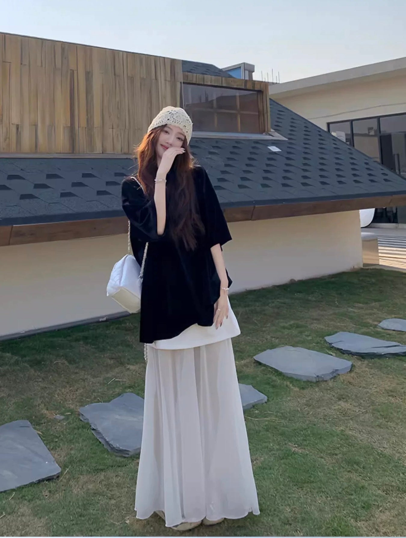 Black Velvet Tee Top