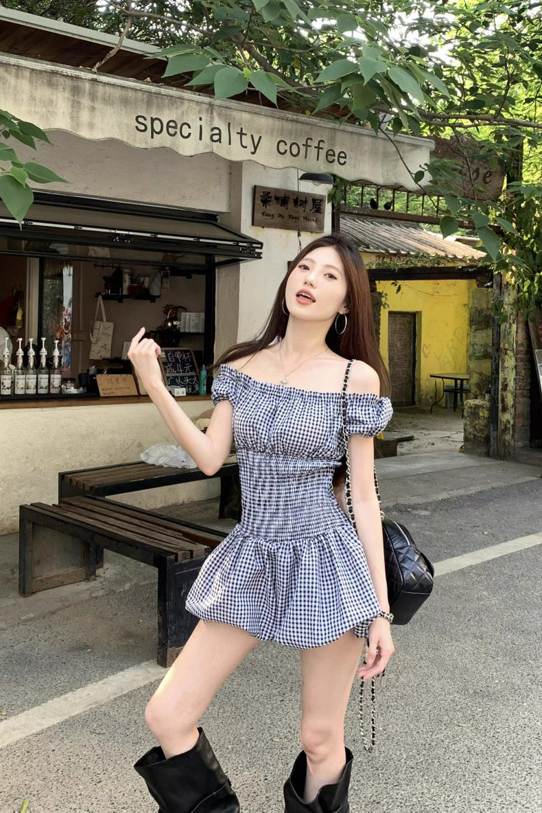 Black Ginham Mini Romper