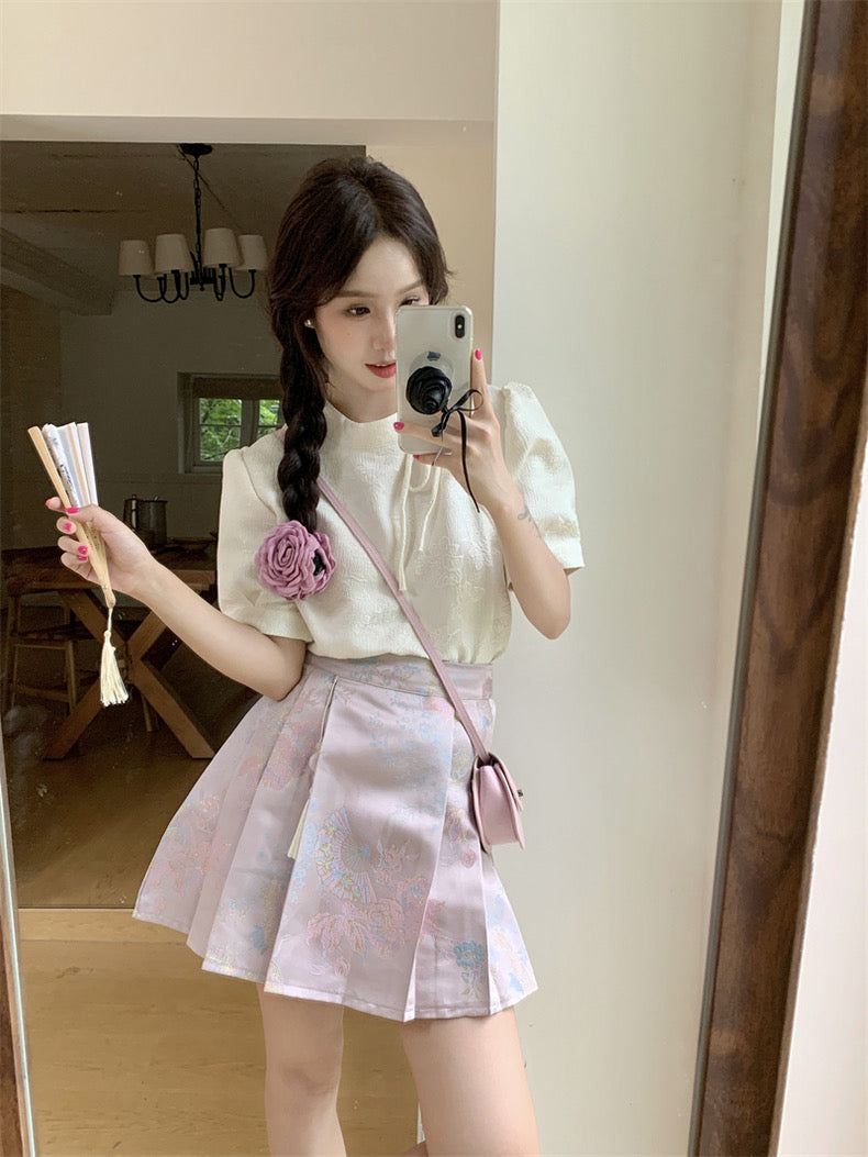 Xing Top + Pink Skirt (S)