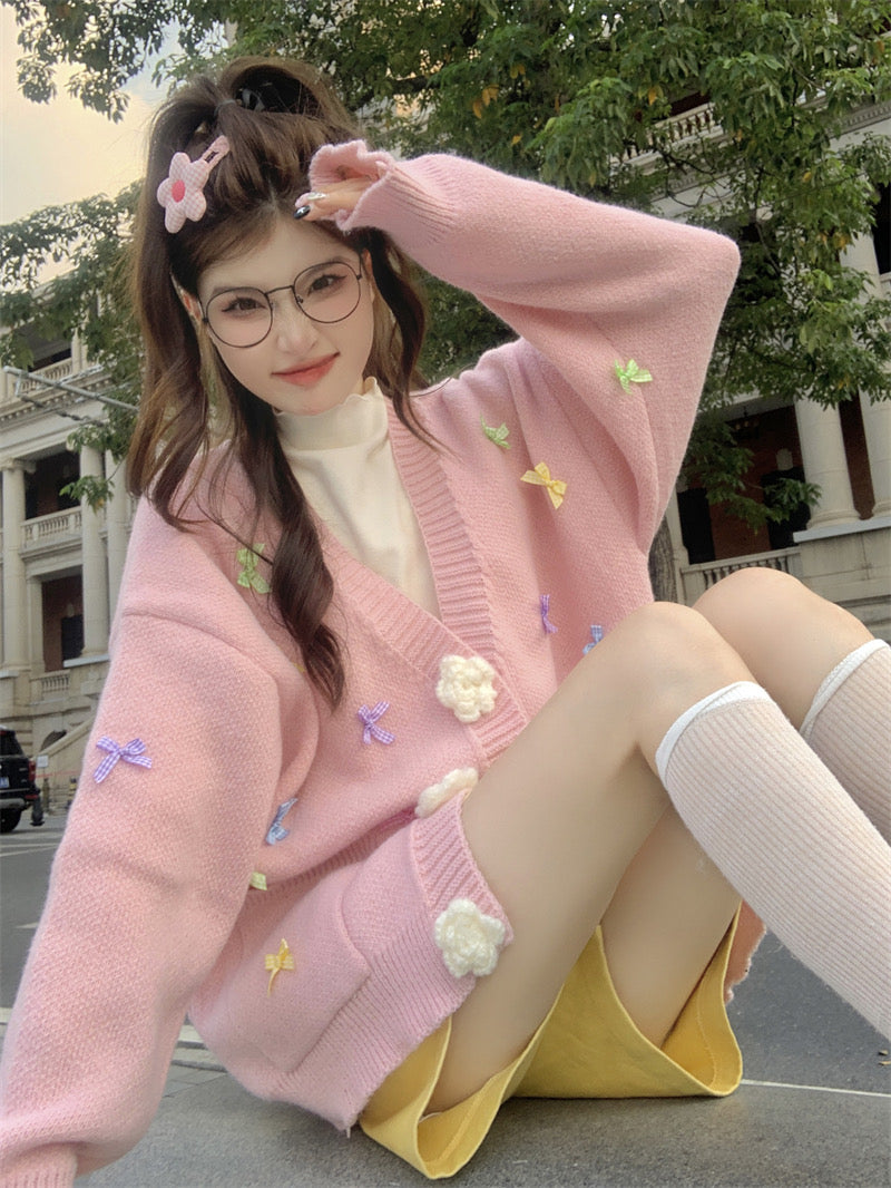 Pastel Flower Cardigan Top