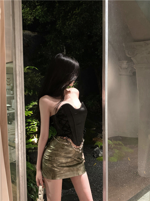 T001 Side Ribbon Tube Top