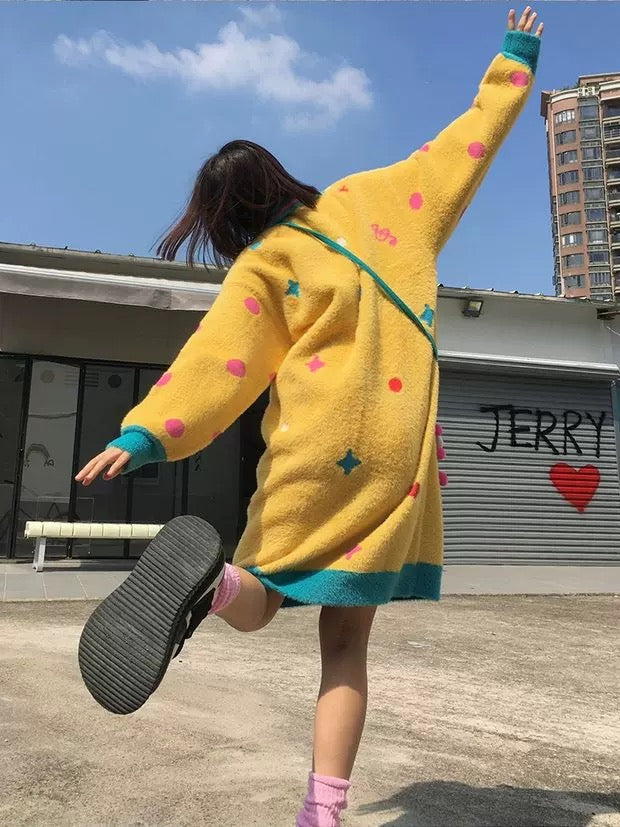 Fun Yellow Knitted Dress