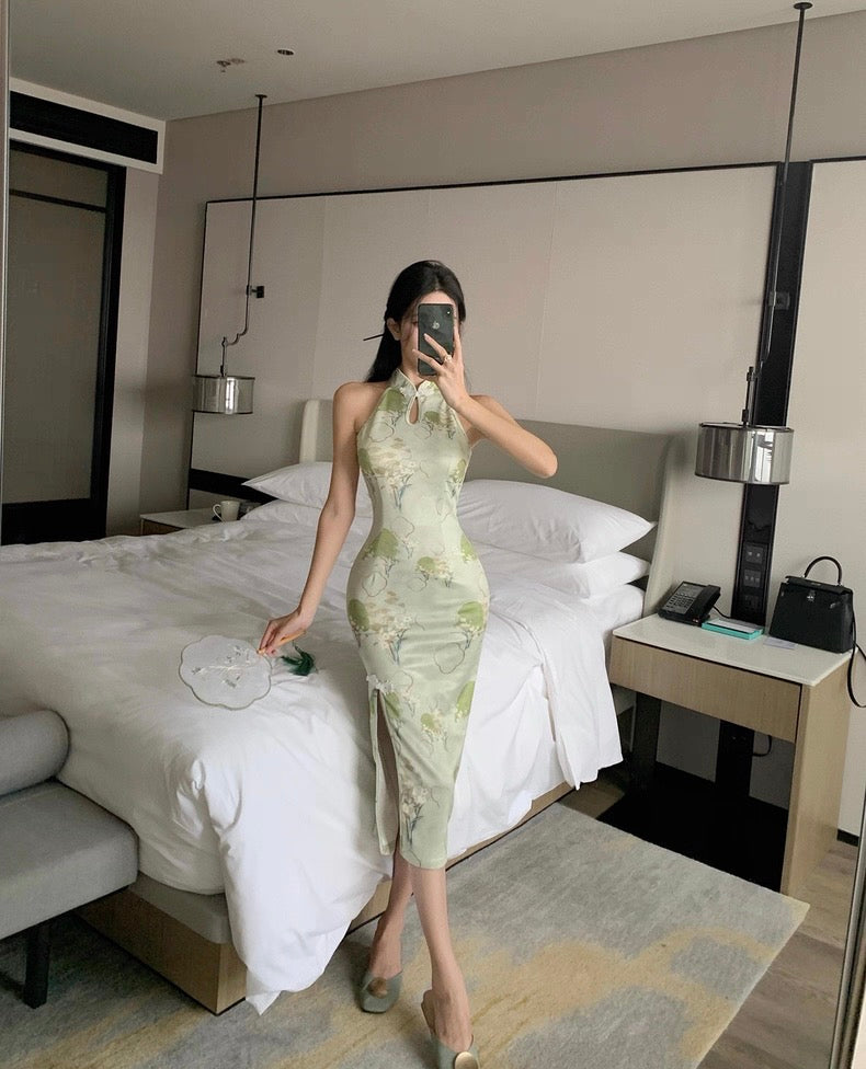 Green Cheongsam CD028 Long Dress (S, M)