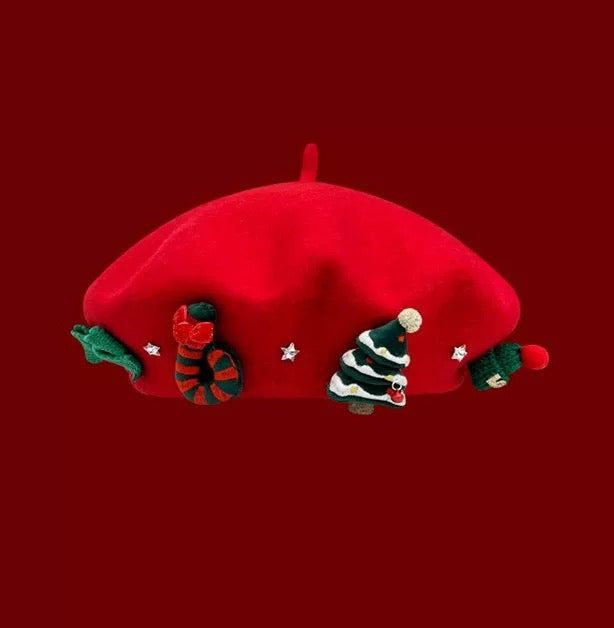 H18Christmas Beret Hat