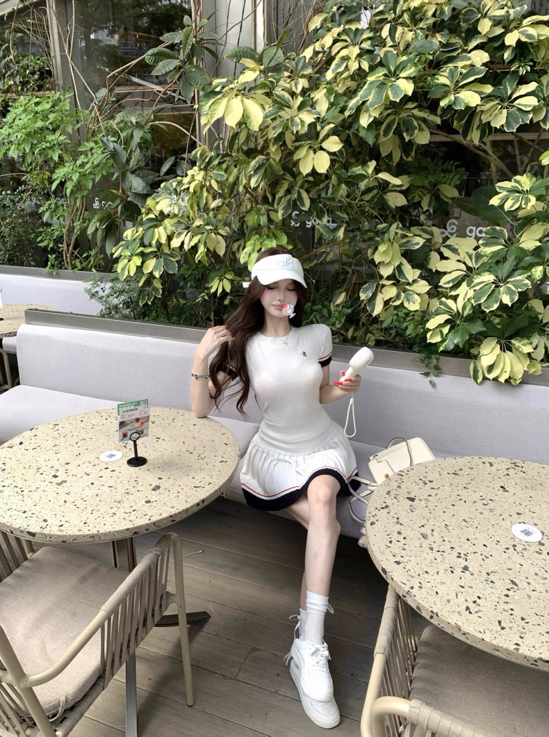 Knitted Top + Skirt Two Pieces Set