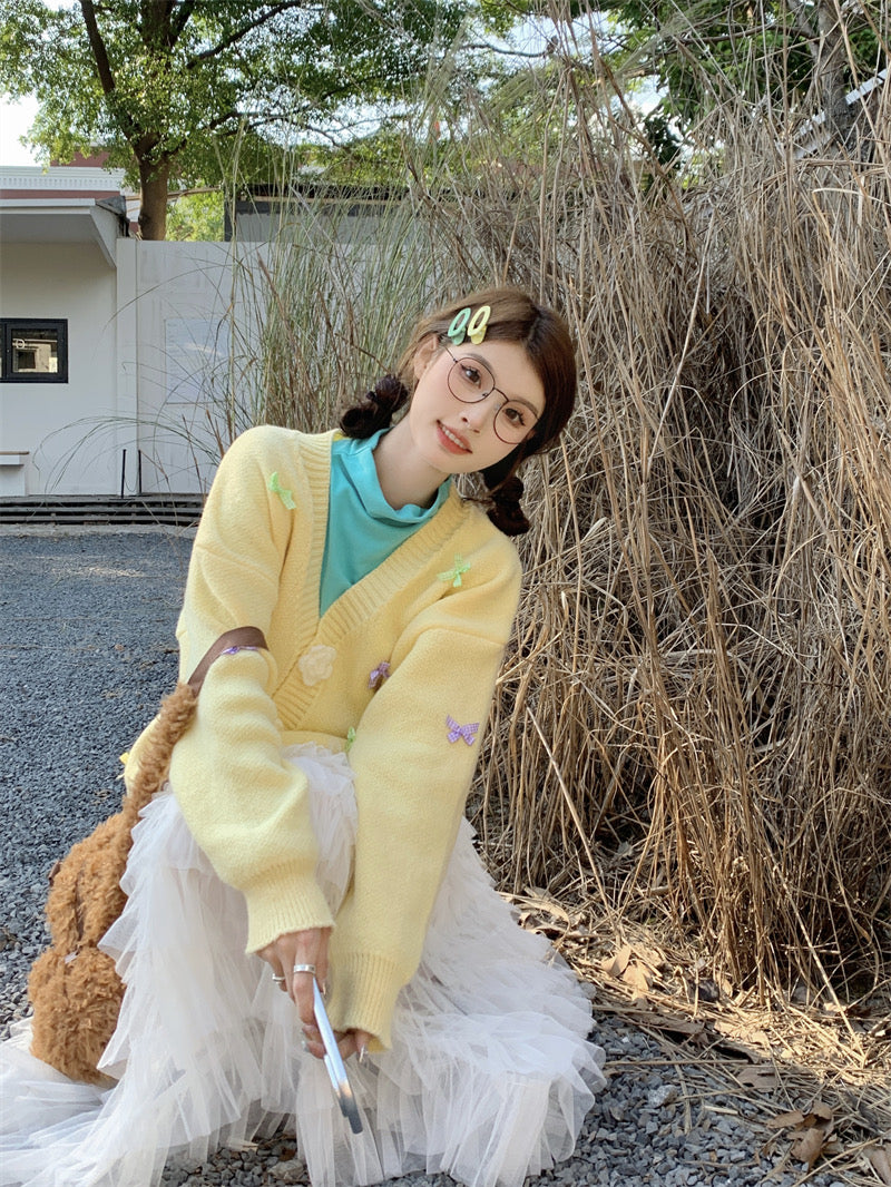 Pastel Flower Cardigan Top