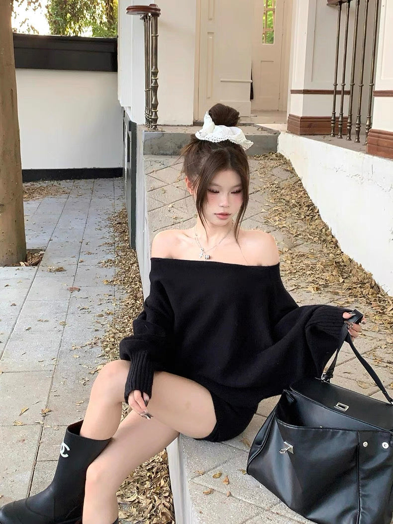 Black Top + Shorts Two Piece Set
