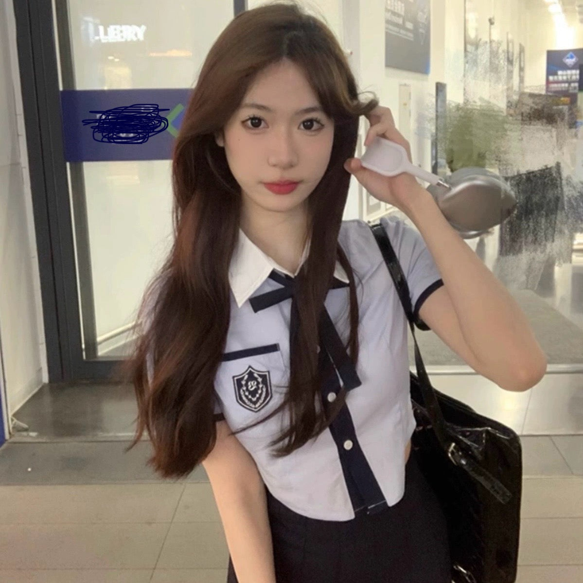 Uni Blue Short Sleeve Top