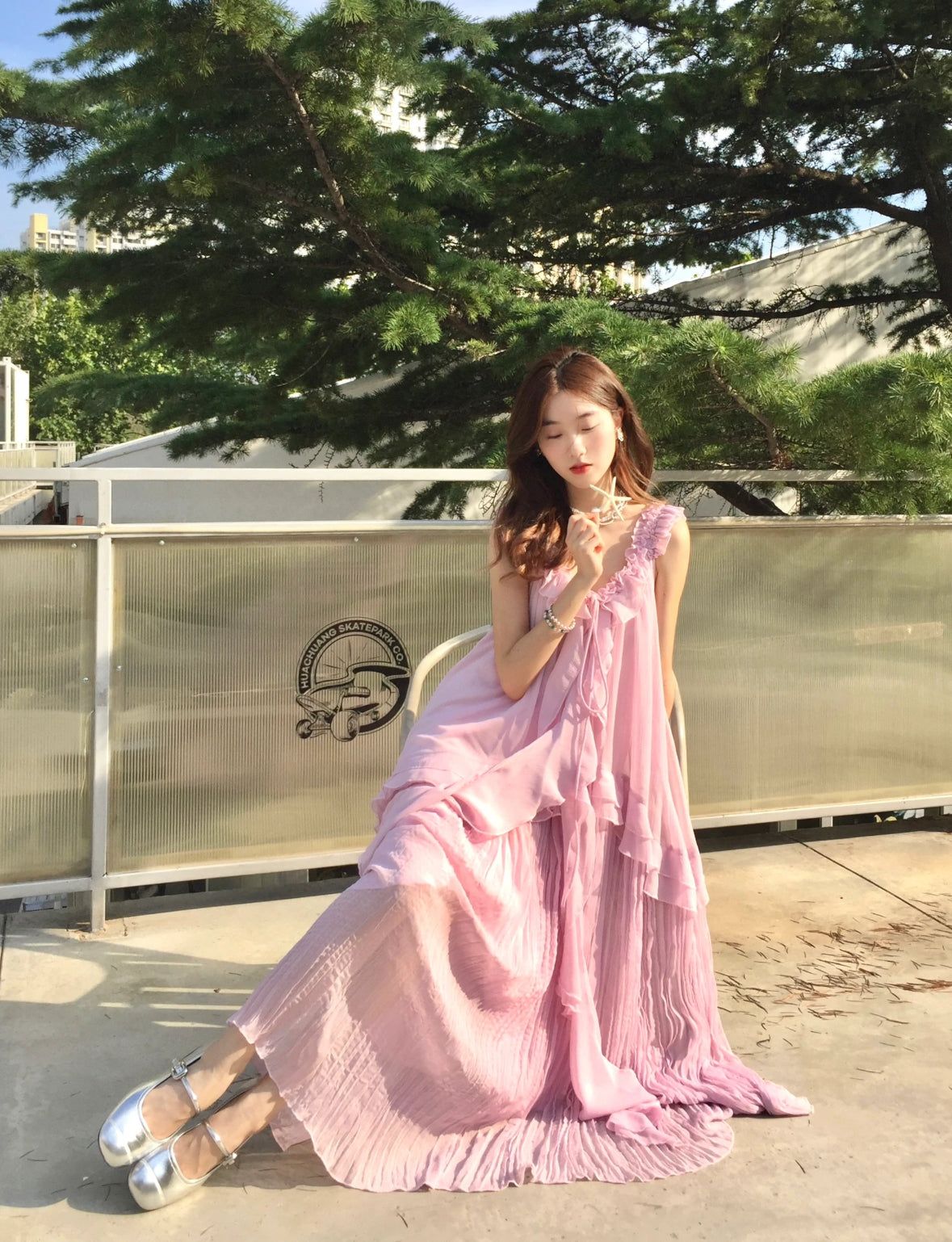 Purple Chiffon Dress