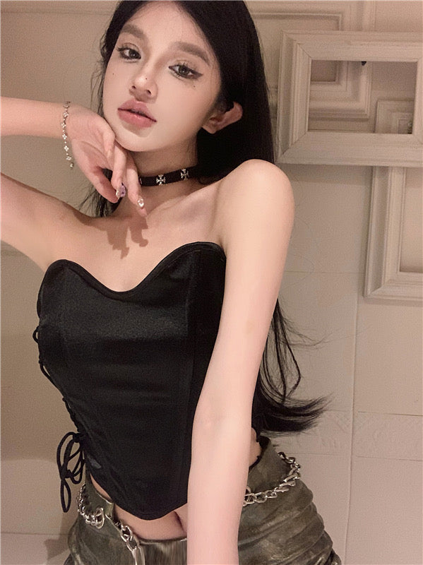 T001 Side Ribbon Tube Top