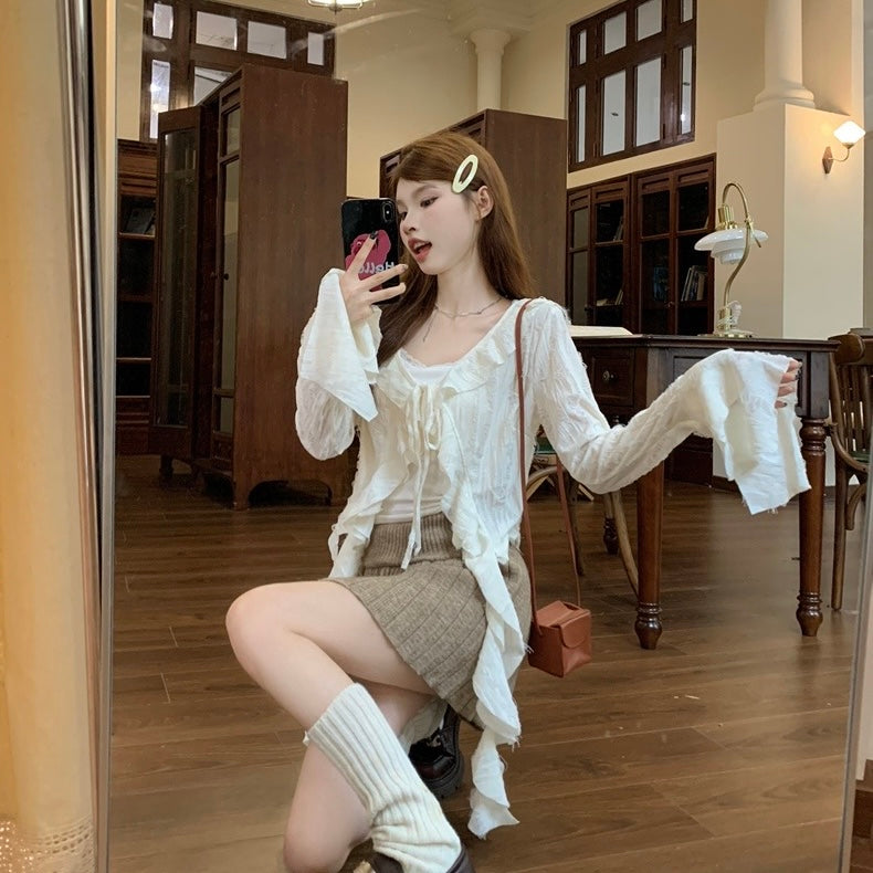 Beige Long Sleeve Cardigan