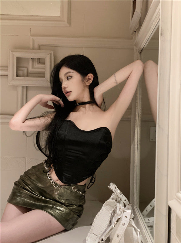 T001 Side Ribbon Tube Top