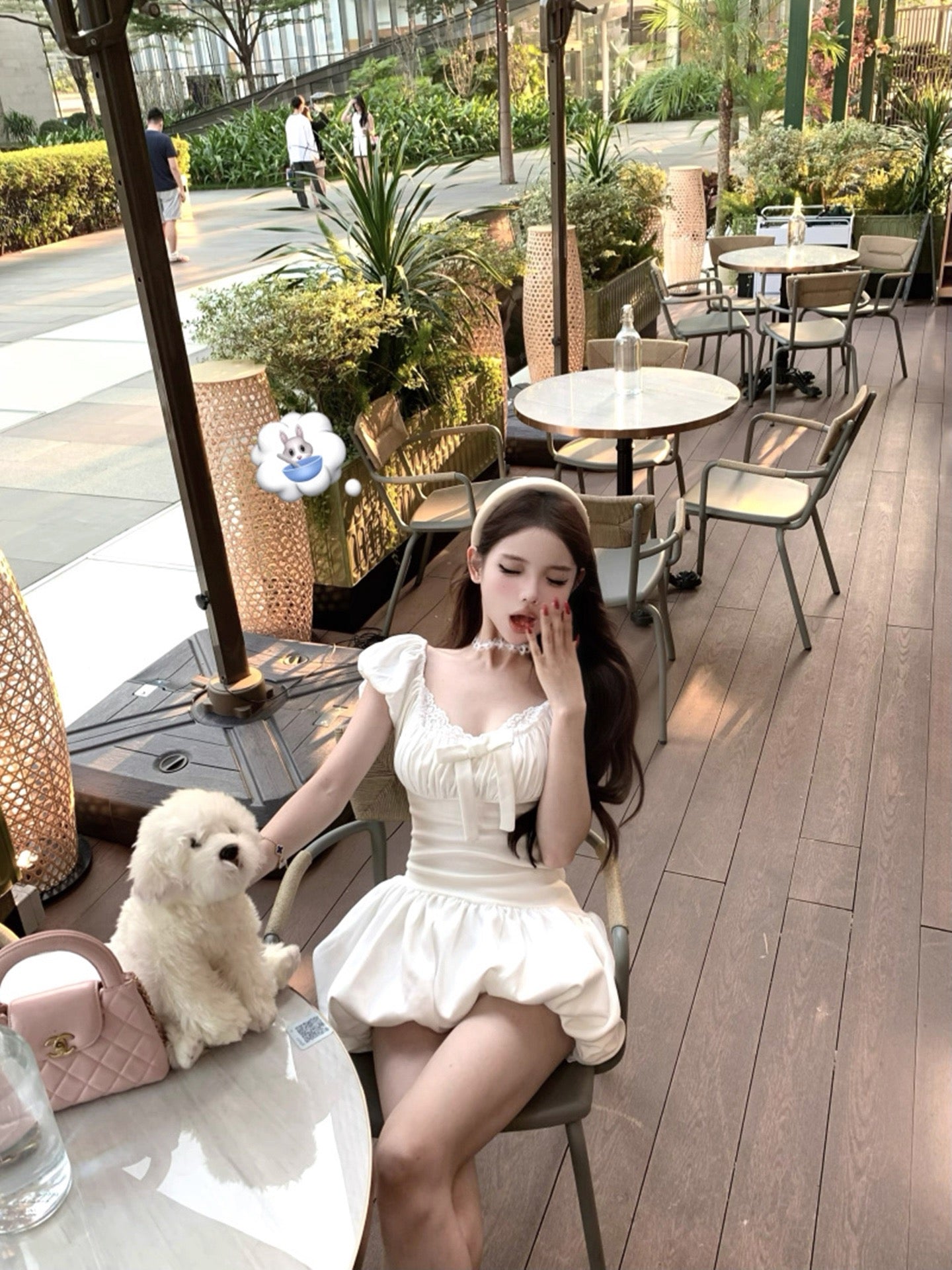 White Puff Sleeve Dress