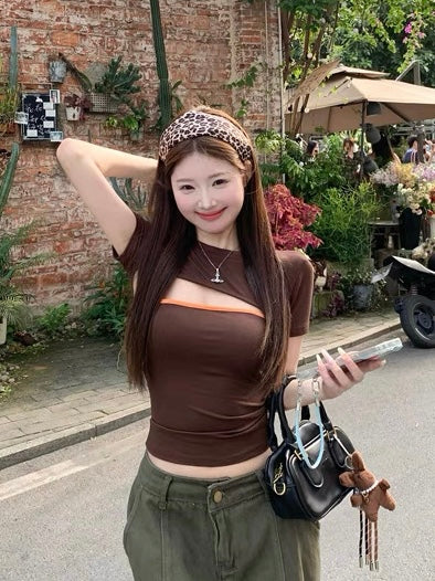 Brown Two Piece Tube Top