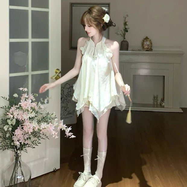 Beige Top + Skirt (S)