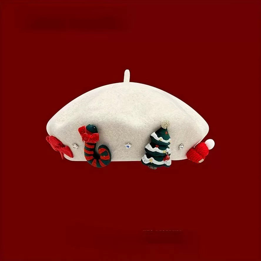 H18Christmas Beret Hat
