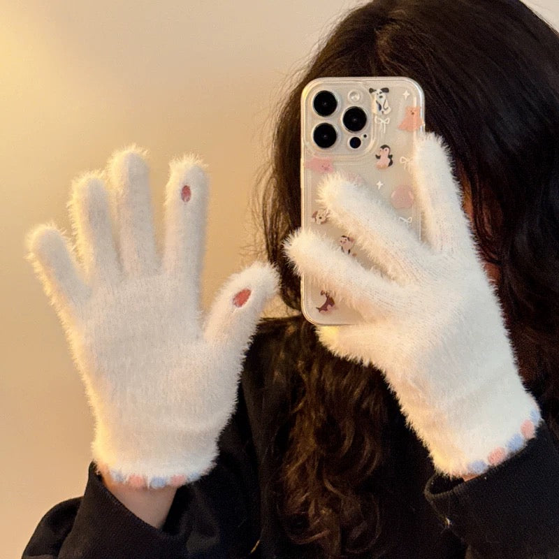 Pastel Colour Glove (White, Blue, Pink)