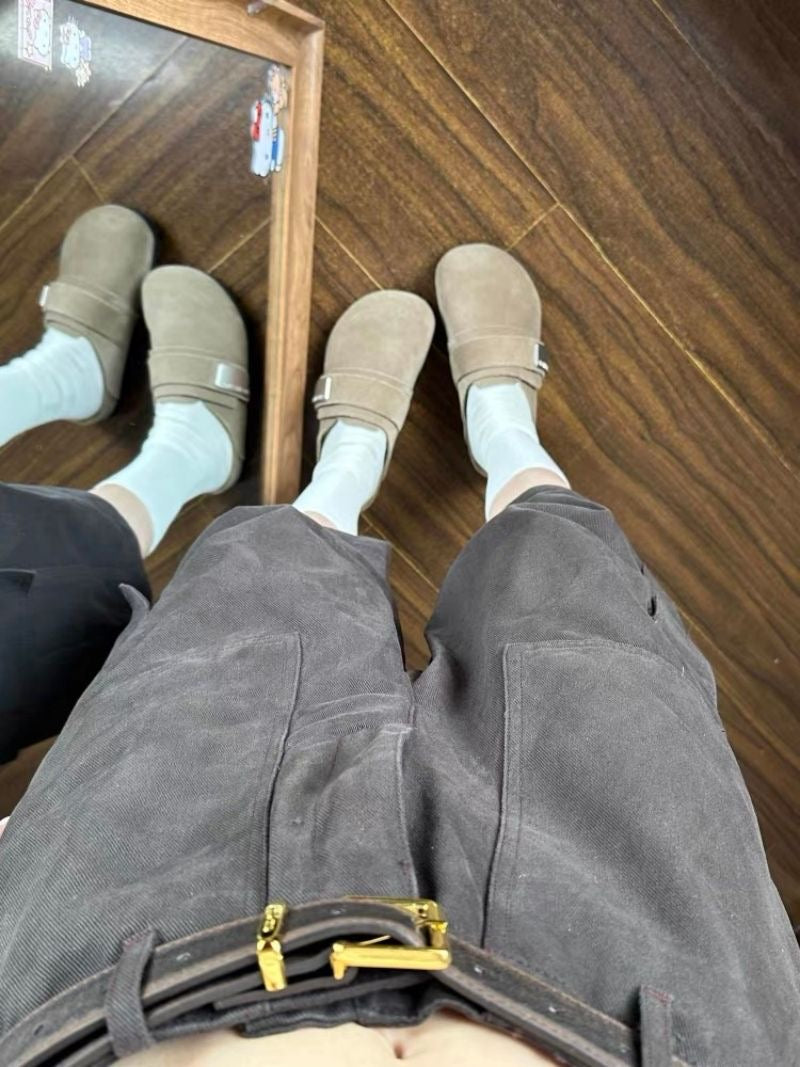 Grey Cargo Midi Pants SK30