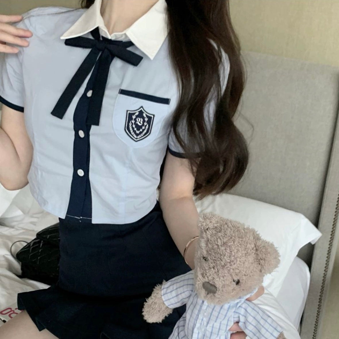 Uni Blue Short Sleeve Top