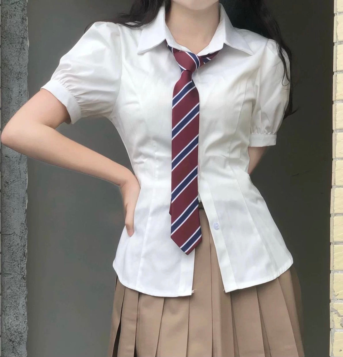 White Uni Top With Tie