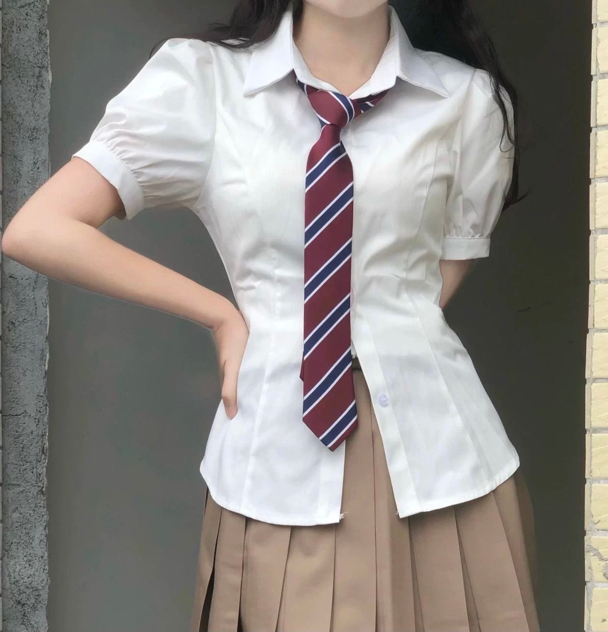 White Uni Top With Tie