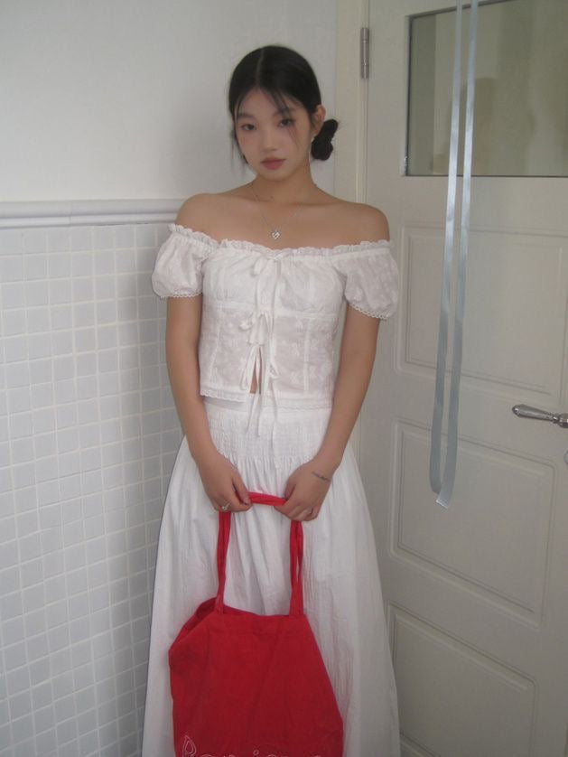 Puff Sleeve White Top (M-XL)