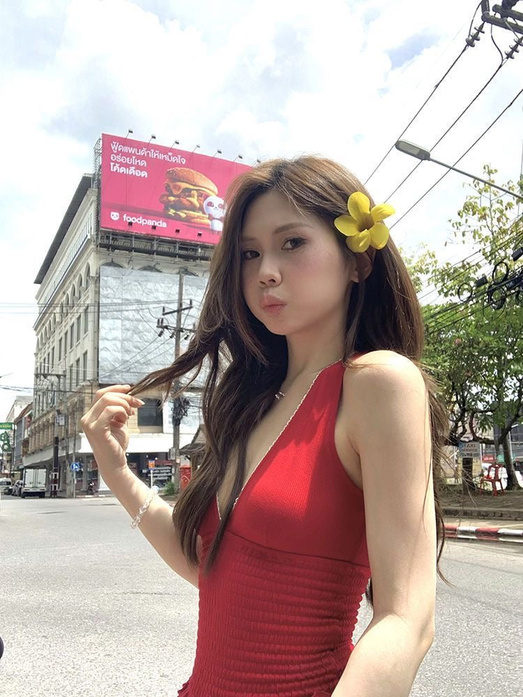 Sleeveless Deep V Top