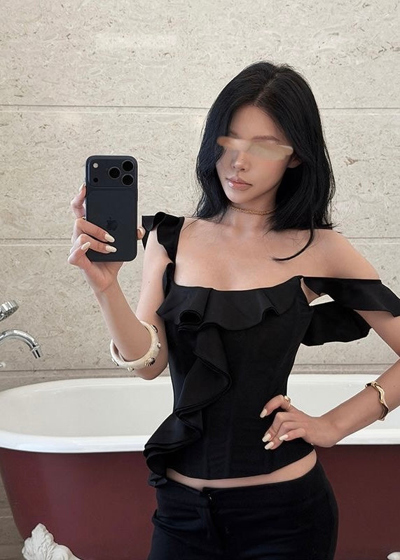 Satin Black Top (S)