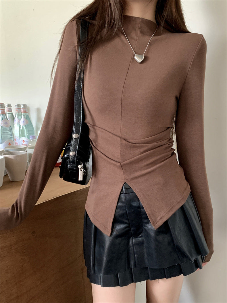 Halter Collar Long Sleeve Top