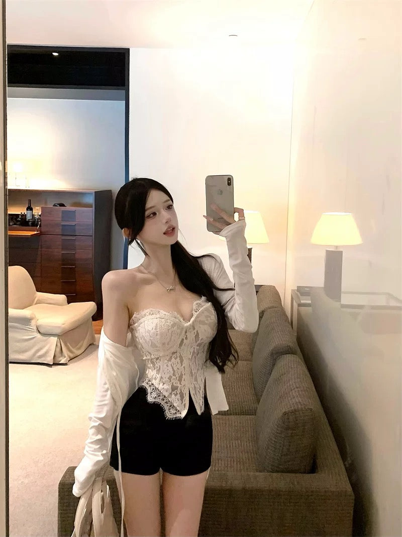 Lacey Beige Tube Top