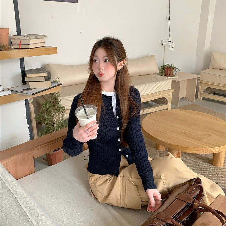 Anley Knitted Long Sleeve Cardigan Top