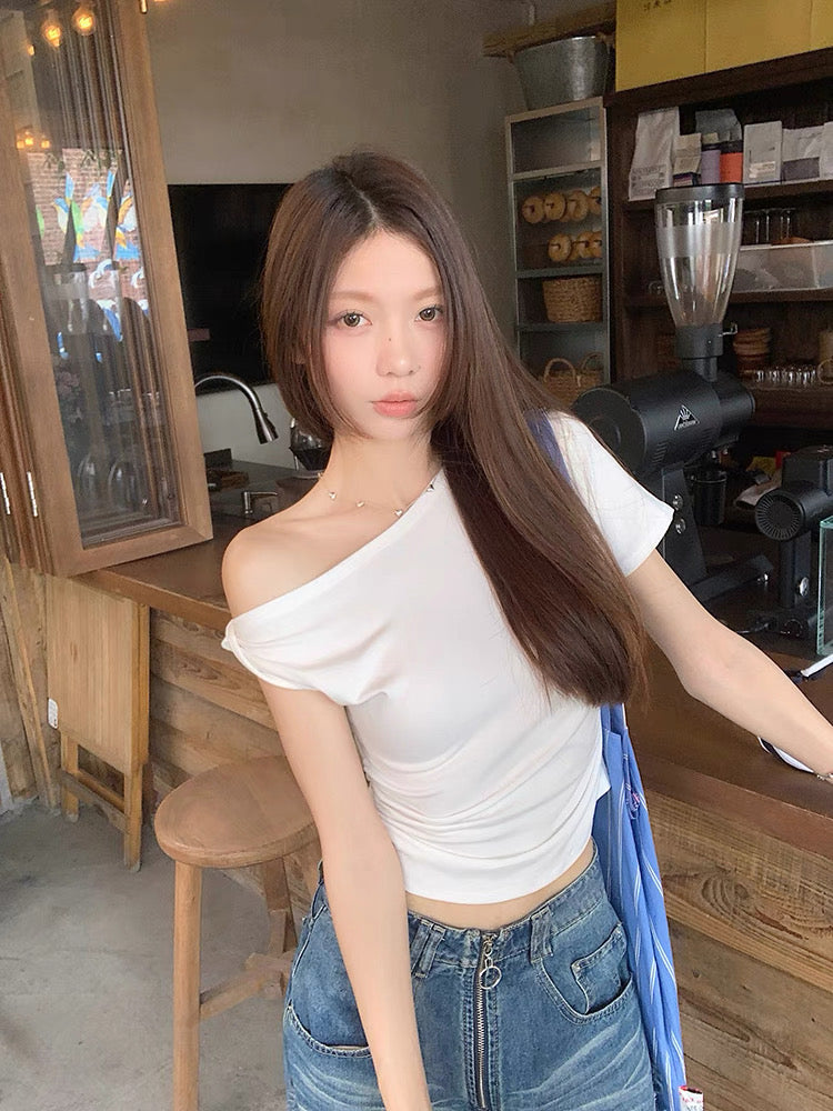 Off Side Shoulder Sleeve Top